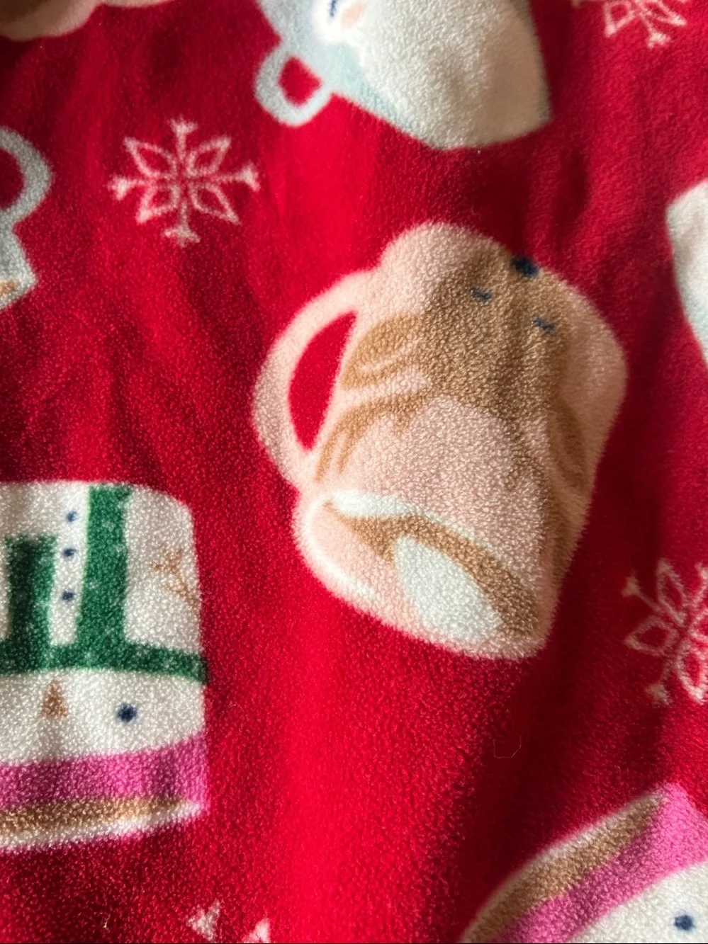 Carter's Red Holiday Fleece One-Piece Footed Pajamas with Mug & Bear Print